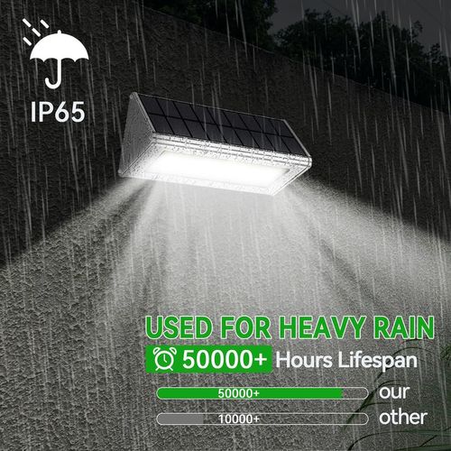 Lampe Solaire Extérieure 48led 4500mah, Coque En Alliage D'aluminium, Étanche Ip65