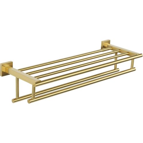 Porte-serviettes, Porte-serviettes Avec Porte-serviettes Double, Support Tour Mural,doré 50 Cm