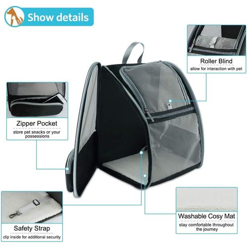 Noir - Sac De Transport Pour Chats Et Petits Chiens 7,5 Kg, Sac à Dos En Maille Respirante