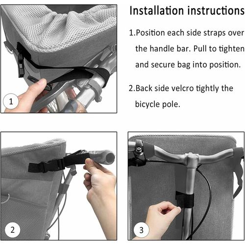 (noir) Sac De Vélo Pour Chien Et Chat Avec Bretelles Rembourrées Réglables