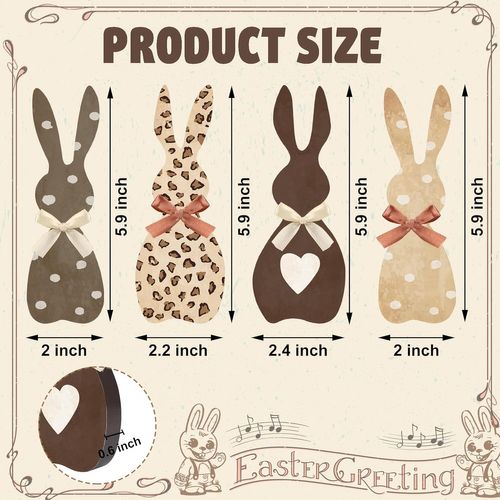 Planche En Bois De Lapin De Pâques En 4 Pièces - Centres De Table En Bois De Lapin