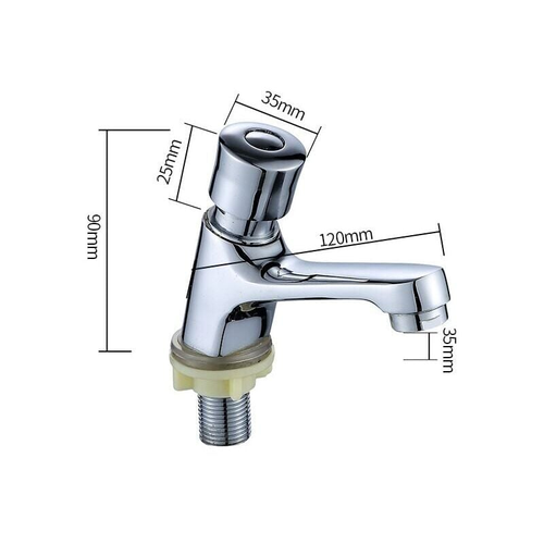 Robinet Temporisé Chromé à Fermeture Automatique Économie D'eau Temporisation