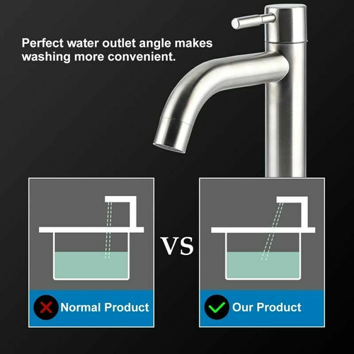 Robinet De Grand Lavabo Monotrou Froid En Acier Inoxydable Brossé G1/2