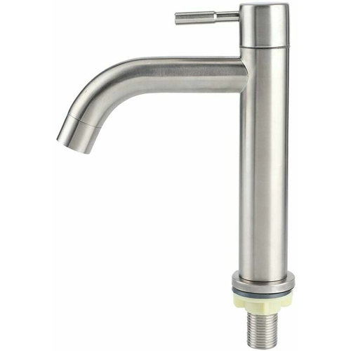 Robinet De Grand Lavabo Monotrou Froid En Acier Inoxydable Brossé G1/2