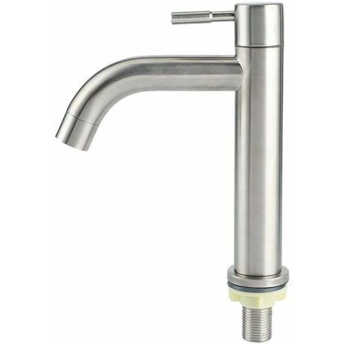 Robinet De Grand Lavabo Monotrou Froid En Acier Inoxydable Brossé G1/2