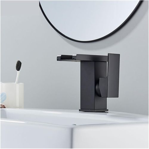 Robinet De Salle De Bain Cascade LED, Noir