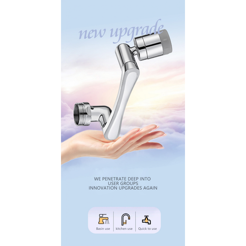 Aérateur De Robinet Rotatif à 1080 + 360 Degrés, Aérateur D'eau Rotatif, Artefact