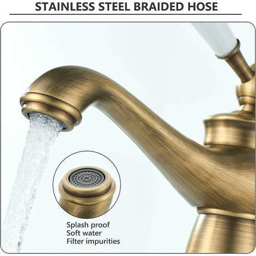 Robinet De Salle De Bains Rétro, Doré