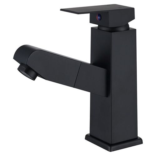Mitigeur De Lavabo Noir Avec Douchette Extractible Robinet Salle Bain à Levier Mélangeur Monoco