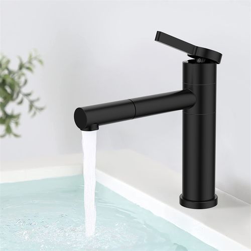 Robinet Salle De Bain Bec Pivotant 360° Mitigeur Lavabo Noir Mitigeur Pour Vasque Robinetterie