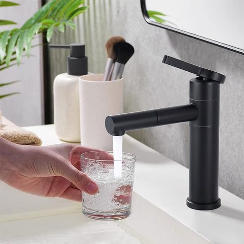 Robinet Salle De Bain Bec Pivotant 360° Mitigeur Lavabo Noir Mitigeur Pour Vasque Robinetterie