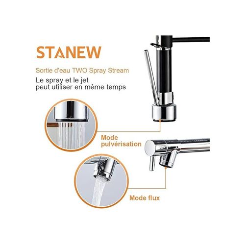 Robinet De Cuisine Pivotant à 360 °, Robinet De Cuisine En Laiton Chromé