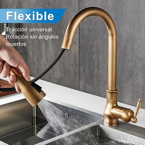 Robinet De Cuisine Rétro Extractible, Évier En Laiton Et Acier Inoxydable 304