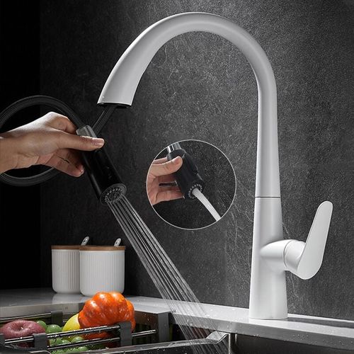 Robinet De Cuisine Avec Douchette Extractible Robinet Monocommande Orientable à 360° Chaud Et F