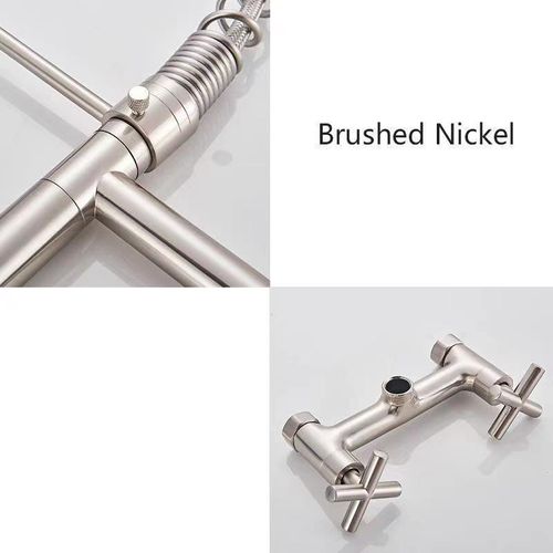 Robinet De Cuisine Mural Encastré Avec Bec Rétractable, Robinet D'évier Rotatif à 360° Avec 3 M