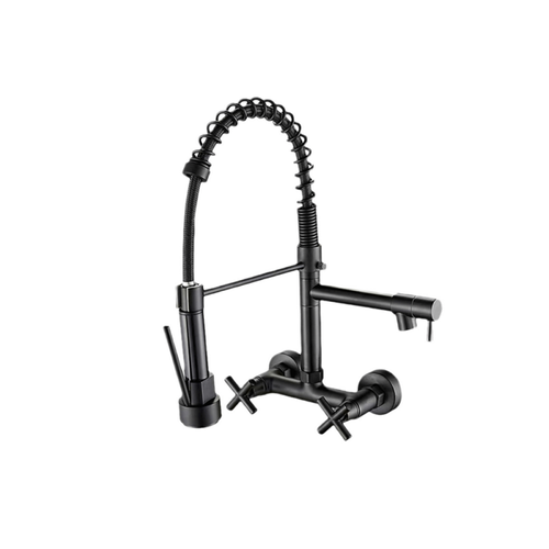 Robinet De Cuisine Mural Encastré Avec Bec Rétractable, Robinet D'évier Rotatif à 360° Avec 3 M