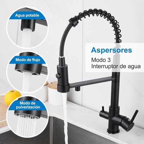 Robinet De Cuisine à Trois Voies, Robinet De Cuisine Extractible, Robinet D'évier En Laiton