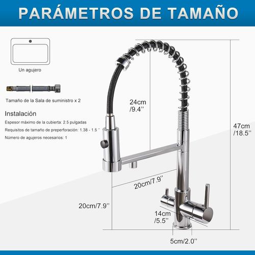 Robinet De Cuisine à Trois Voies, Robinet De Cuisine Extractible, Robinet D'évier En Laiton