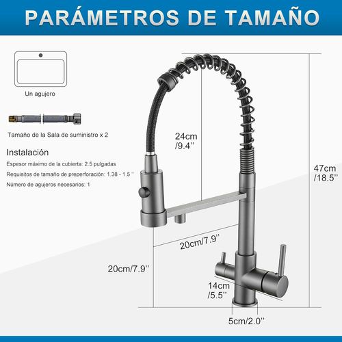 Robinet De Cuisine à Trois Voies, Robinet De Cuisine Extractible, Robinet D'évier En Laiton