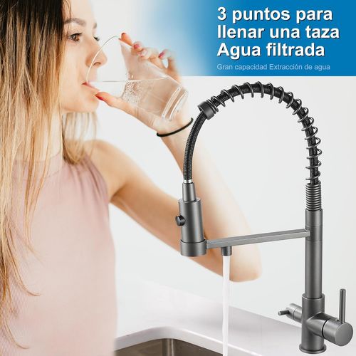 Robinet De Cuisine à Trois Voies, Robinet De Cuisine Extractible, Robinet D'évier En Laiton