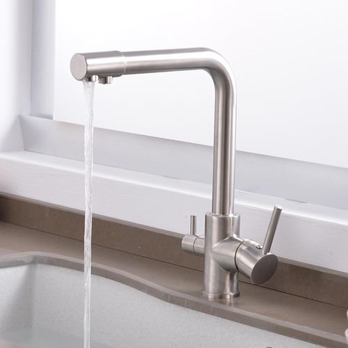 Robinet De Cuisine à Trois Voies Avec Douchette Extractible, Robinet De Cuisine Pivotant à 360°