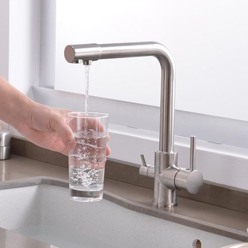 Robinet De Cuisine à Trois Voies Avec Douchette Extractible, Robinet De Cuisine Pivotant à 360°