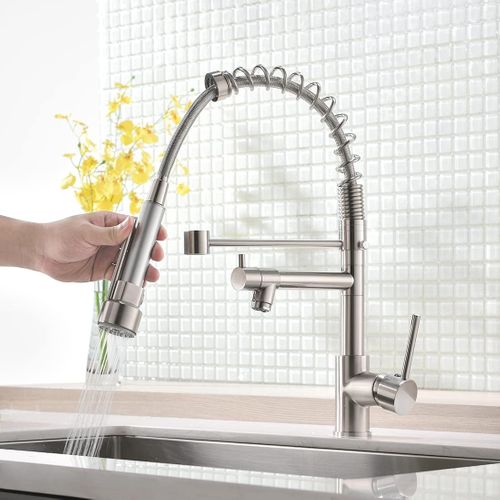 Robinet De Cuisine, Robinet D'évier Avec Douchette Extractible, 2 Fonctions, Bec Pivotant à 360