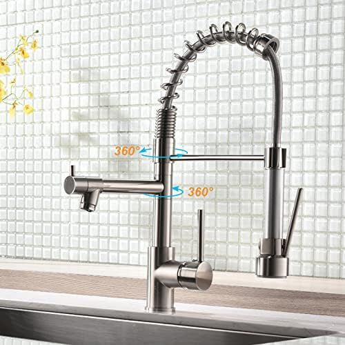 Robinet De Cuisine, Robinet D'évier Avec Douchette Extractible, 2 Fonctions, Bec Pivotant à 360