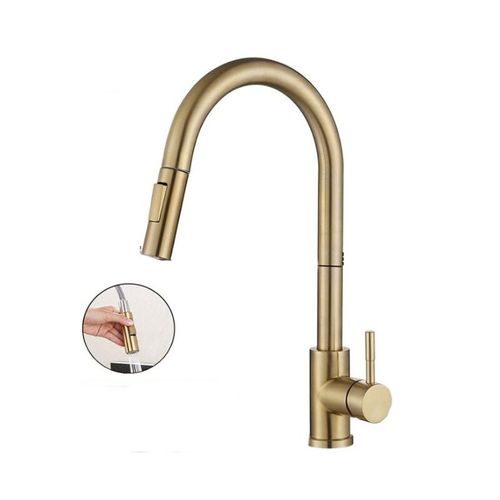 Robinet De Cuisine Avec Pulvérisateur Extractible, Robinet De Bar à Trou Unique En Acier Inoxyd