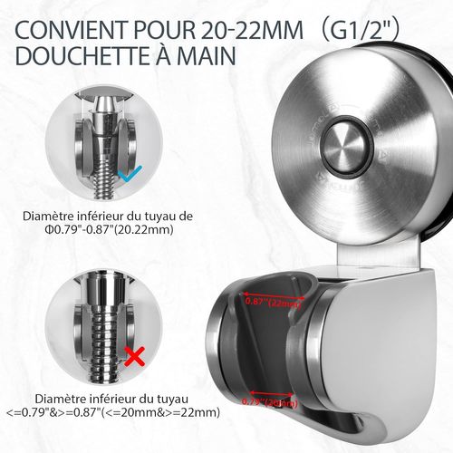 Support De Pomme De Douche – Support De Pomme De Douche à Ventouse En Acier Inoxydable
