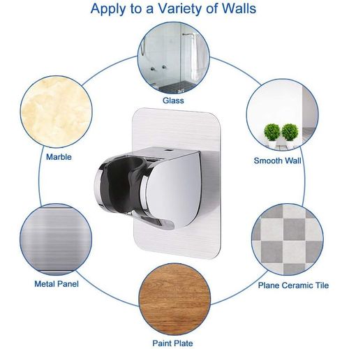 Support De Douche, Support De Pomme De Douche Mural Amovible Autocollant, Angle Réglable