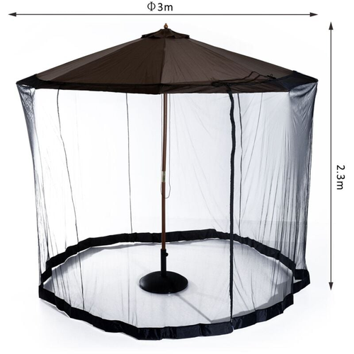 Moustiquaire Diamètre 3m X Hauteur 2,3m, Moustiquaire Cylindrique Pour Parasol Avec Fermeture