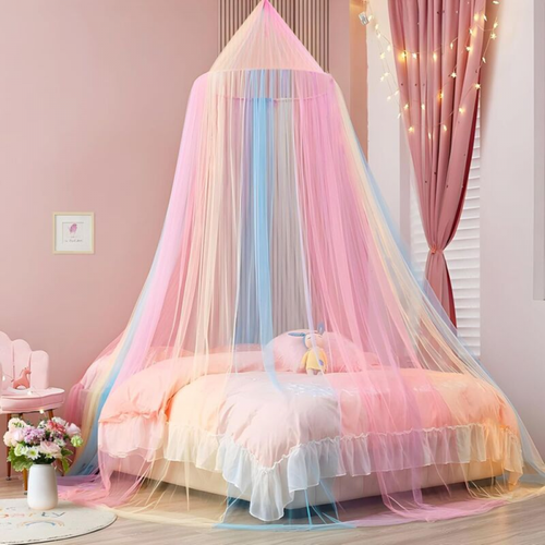 Moustiquaire De Lit, Ciel De Lit Fille, Arc-en-ciel Moustiquaire Pour Lit Double Simple