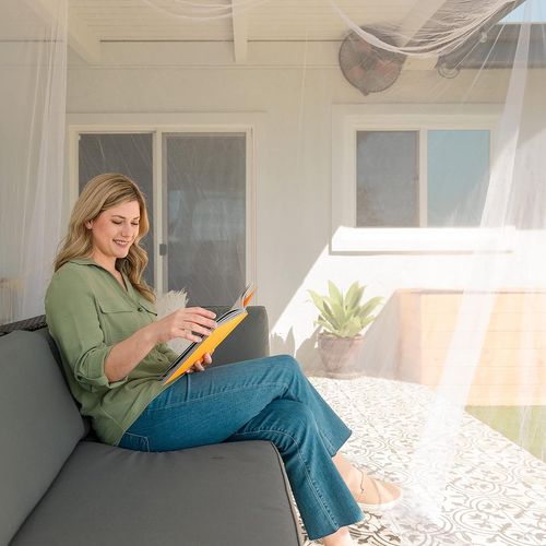 Moustiquaire Premium Baldaquin Pour Lit Extra Large, Deux Ouvertures, Kit De Suspension