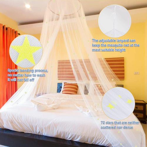 Moustiquaire Avec Étoiles Lumineuses Étoiles Glow Bed Canopy Dome Anti-mosquito Bed Canopy