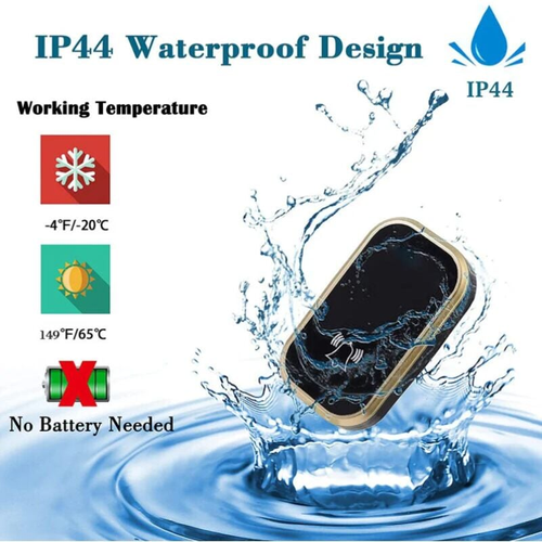 Sonnette Sans Fil, Pas Besoin De Pilesz Ip45 Sonnette De Porte Étanche Kit De Carillon Electron