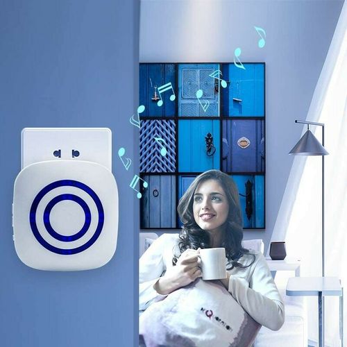 Kit De Sonnette Électrique Sans Fil Avec 1 Récepteur Et 1 Détecteur De Mouvement Pir