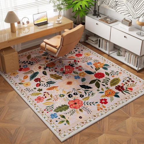 Tapis Antidérapant, Adapté à La Chambre à Coucher, 40×60cm, Blanc