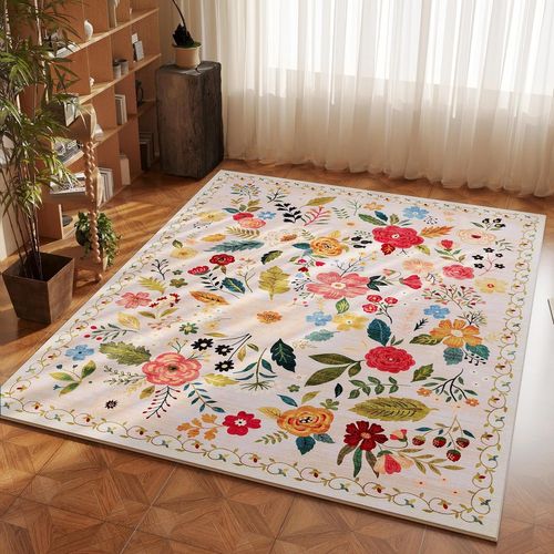 Tapis Antidérapant, Adapté à La Chambre à Coucher, 40×60cm, Blanc