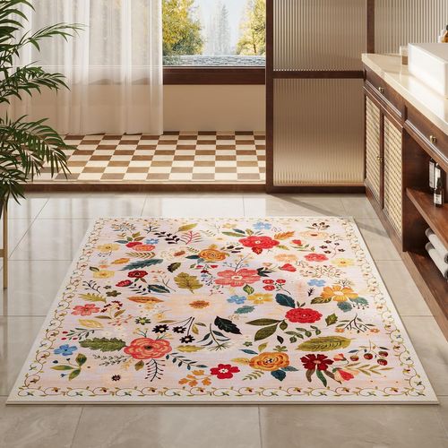 Tapis Antidérapant, Adapté à La Chambre à Coucher, 40×60cm, Blanc