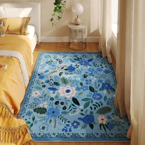 Tapis Antidérapant, Idéal Pour Chambre à Coucher, 40×60cm, Bleu