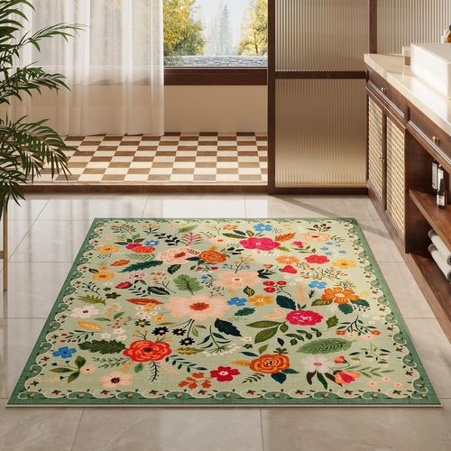 Tapis Antidérapant, Idéal Pour Chambre à Coucher, 40×60cm, Vert
