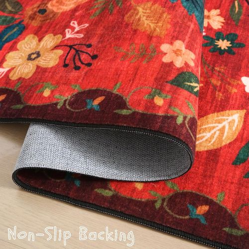 Tapis Antidérapant, Convient Pour Chambre à Coucher, 50×80cm, Rouge