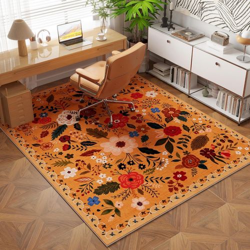 Tapis Antidérapant, Convient Pour Chambre à Coucher, 50×80cm, Orange