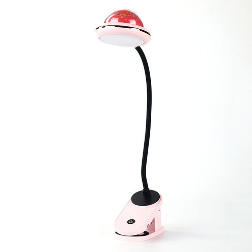 Lampe De Bureau LED Pour Lire Au Lit Avec Mini Projecteur Rechargeable Par USB, Rose
