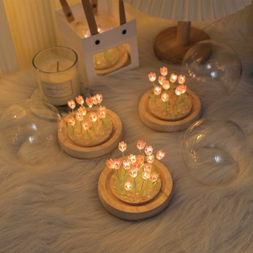 Veilleuse Tulipe (9 Tulipes Roses)