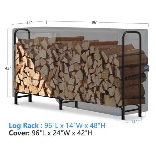 Housse de Protection Bois De Chauffage 96x24x42 Cm