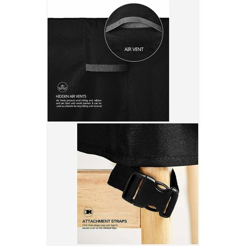 Housse De Table De Jardin Ronde (180x90 Cm) Avec Filet Pare-chocs, Étanche