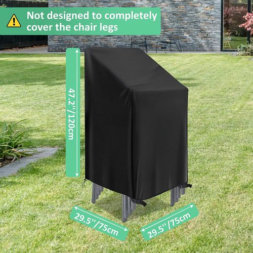 X2 Housse De Protection De Chaise De Jardin Imperméables 75x75x120 Cm - Noir