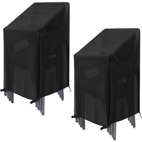 X2 Housse De Protection De Chaise De Jardin Imperméables 75x75x120 Cm - Noir